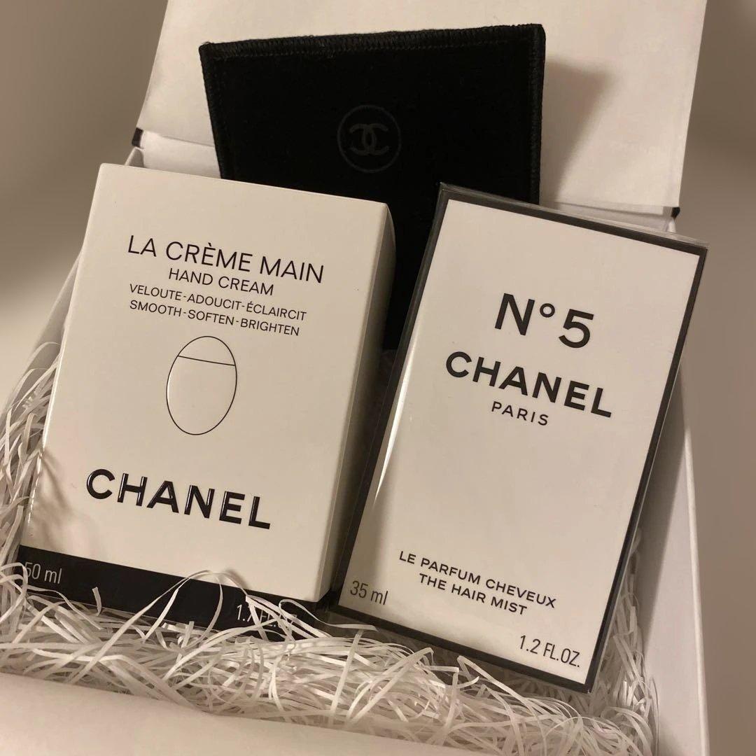 CHANEL ラクレームマン ハンドクリーム＋N°5ヘアミストセット※ミラー付