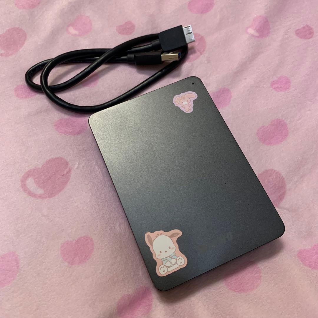 大容量 BUFFALO 2TB ポータブル HDD