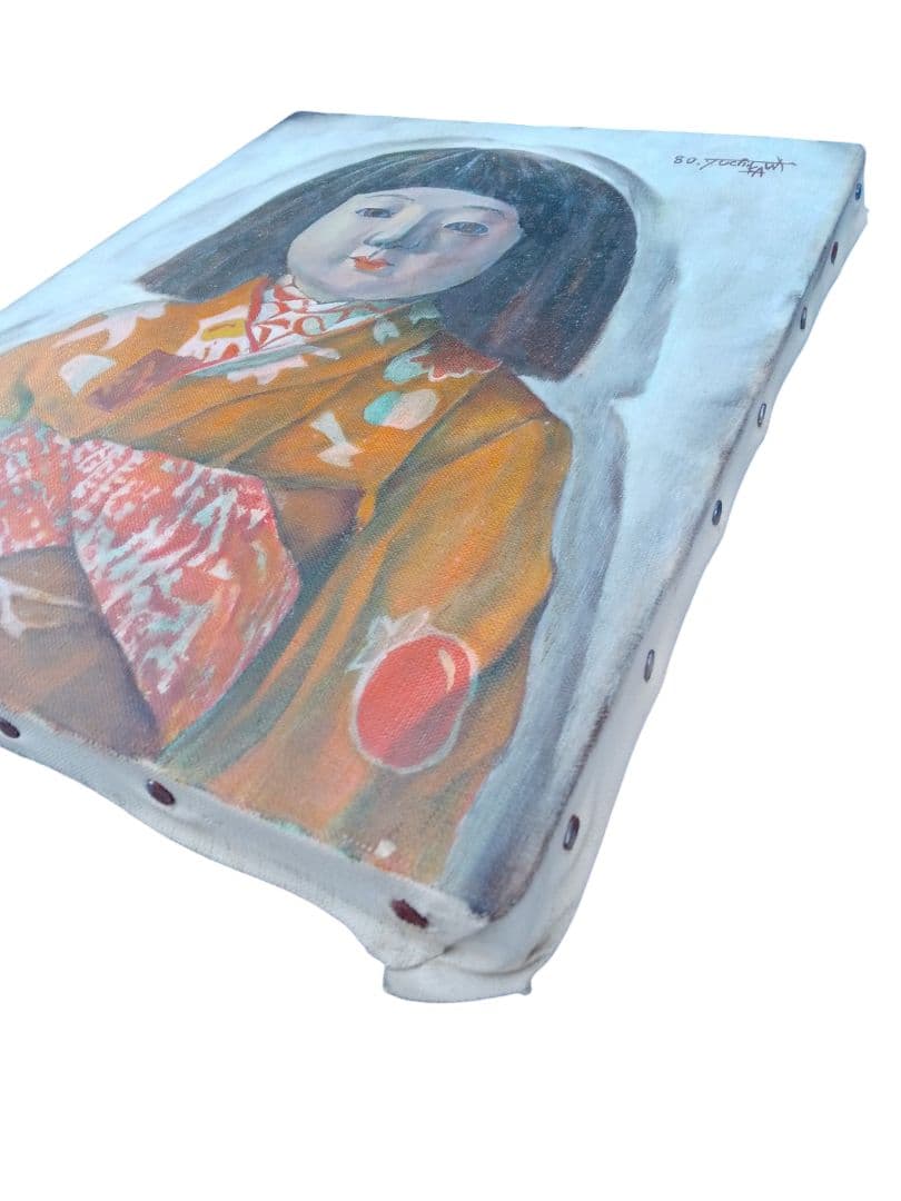 原画 油絵 【内川義信 下関市出身】市松人形