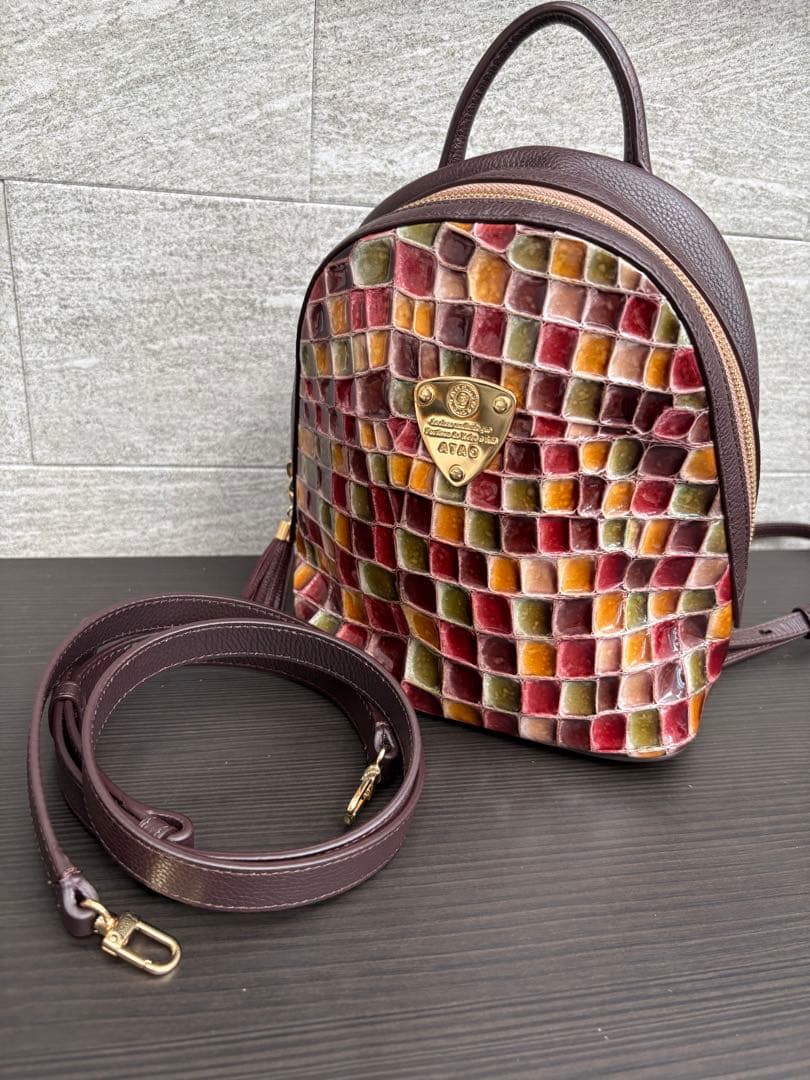 美品✨ATAO セピアボルドーレザーリュック