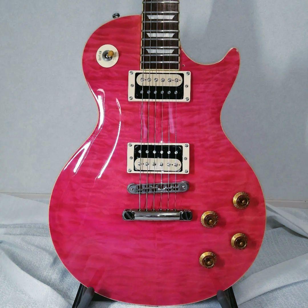 Burny Super Grade レスポールタイプ エレキギター ピンク