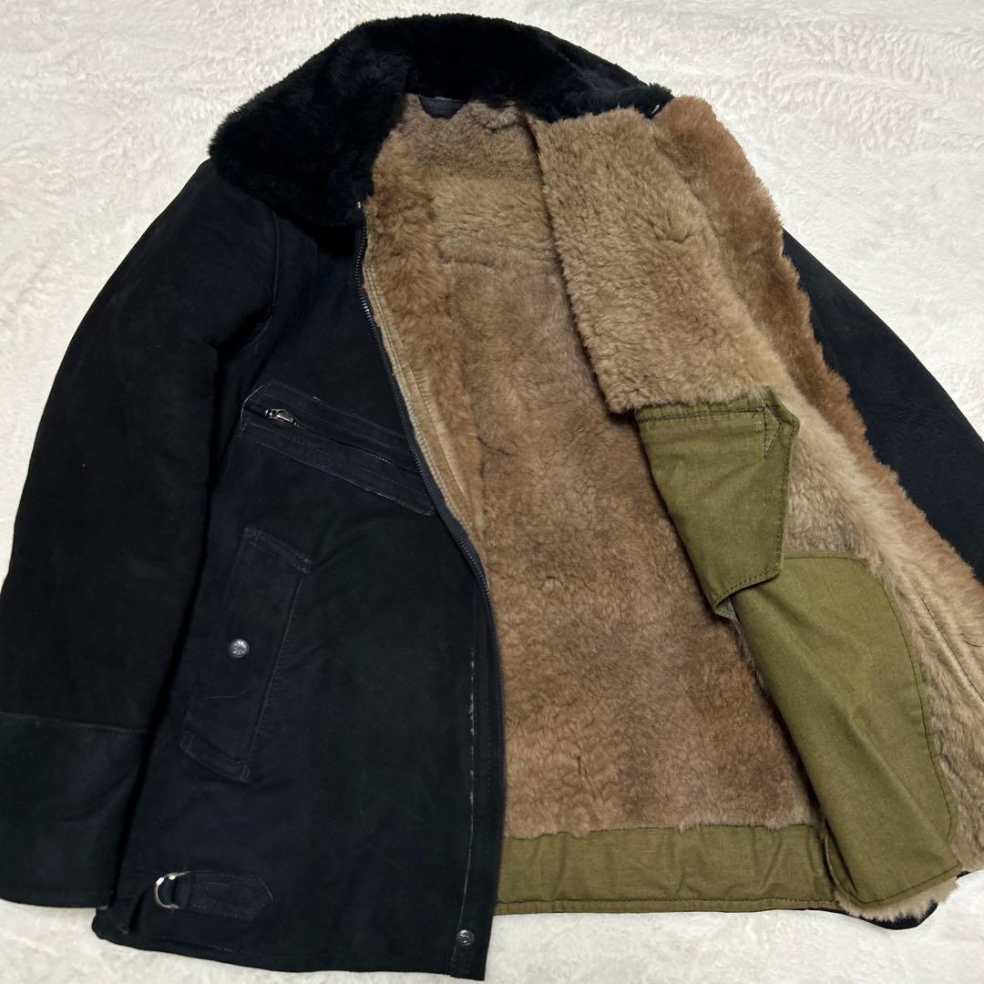 ロシア製 ムートンジャケット ヤロスラフスカヤ ミリタリー B-3 黒 フライト