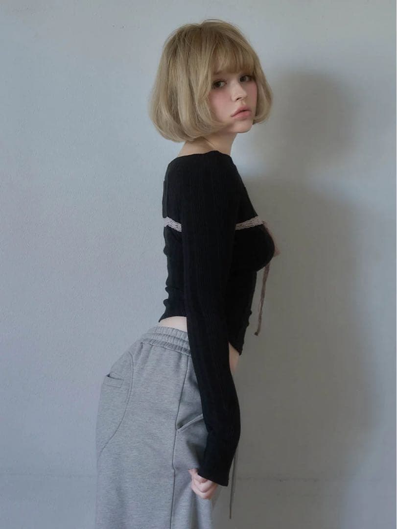 トップス andmary Della ribbon tops