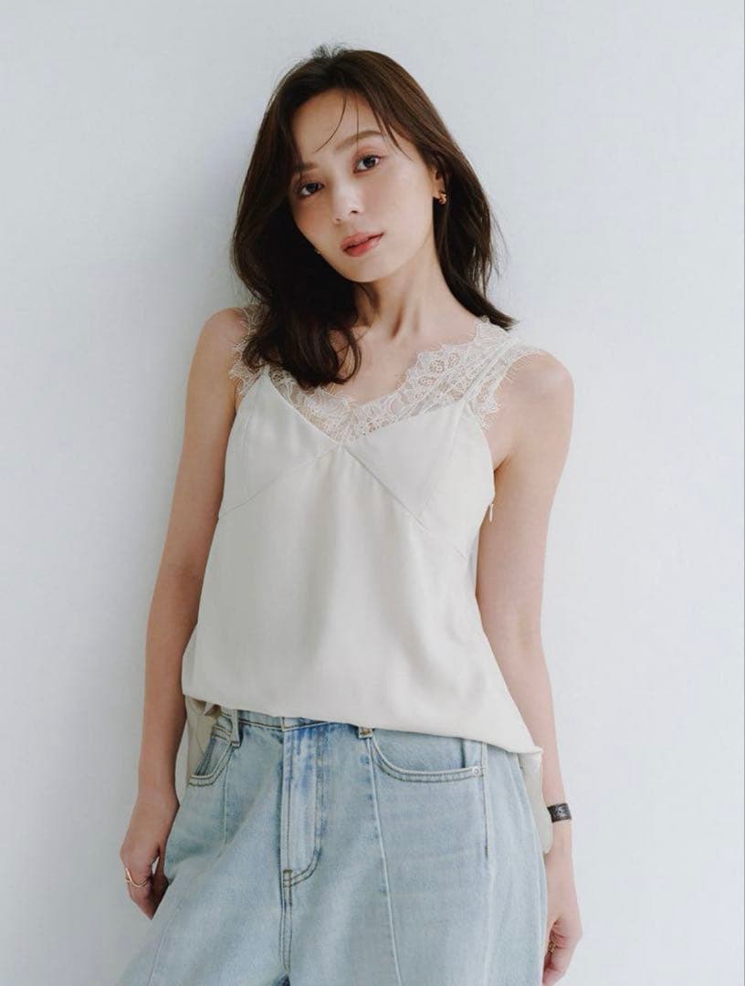 アニュアンス anuans レーストリムカップインキャミソール　IVORY M