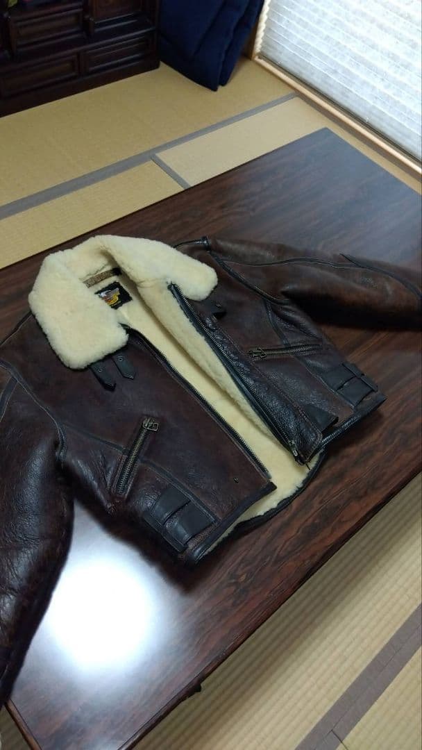 【Hurley Davidson】ムートンボア　レザージャケット　ブラウンL