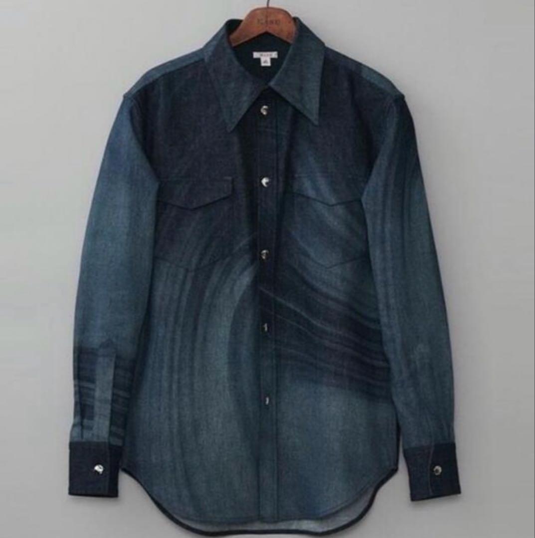 MASU 21AWマーブル柄デニムシャツ