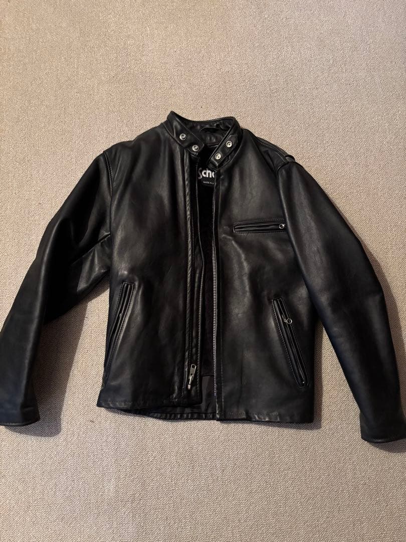 Schott ブラック シングルライダースジャケット 楽天市場】【クーポン配布中】ショット SCHOTT 643 当店別注 襟付き