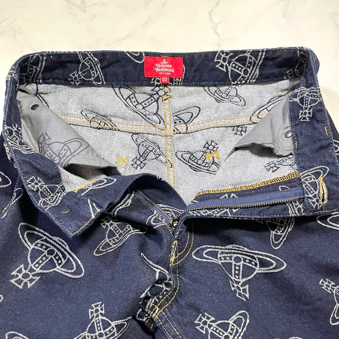レア♪ヴィヴィアンウエストウッド オーブ総柄 デニム ジーンズ サイズ