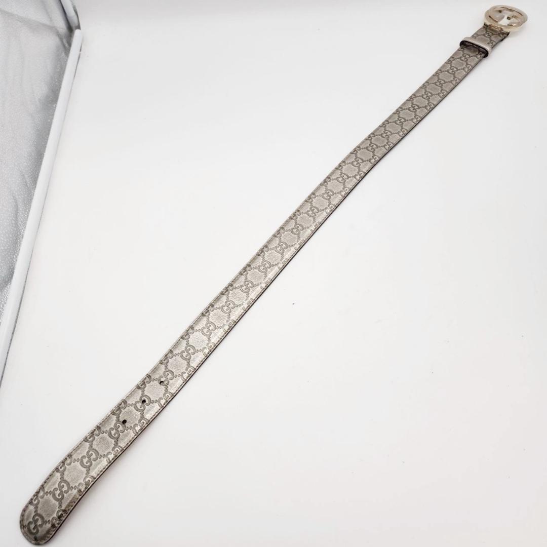 グッチ ベルト W80cm シマレザー インターロッキング メンズ