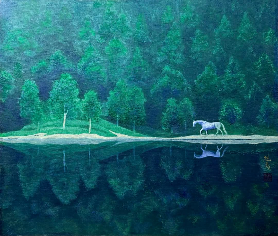 F6号)片岡球子【めでたき富士】 肉筆/表裏サイン有/裏シール有/岩彩