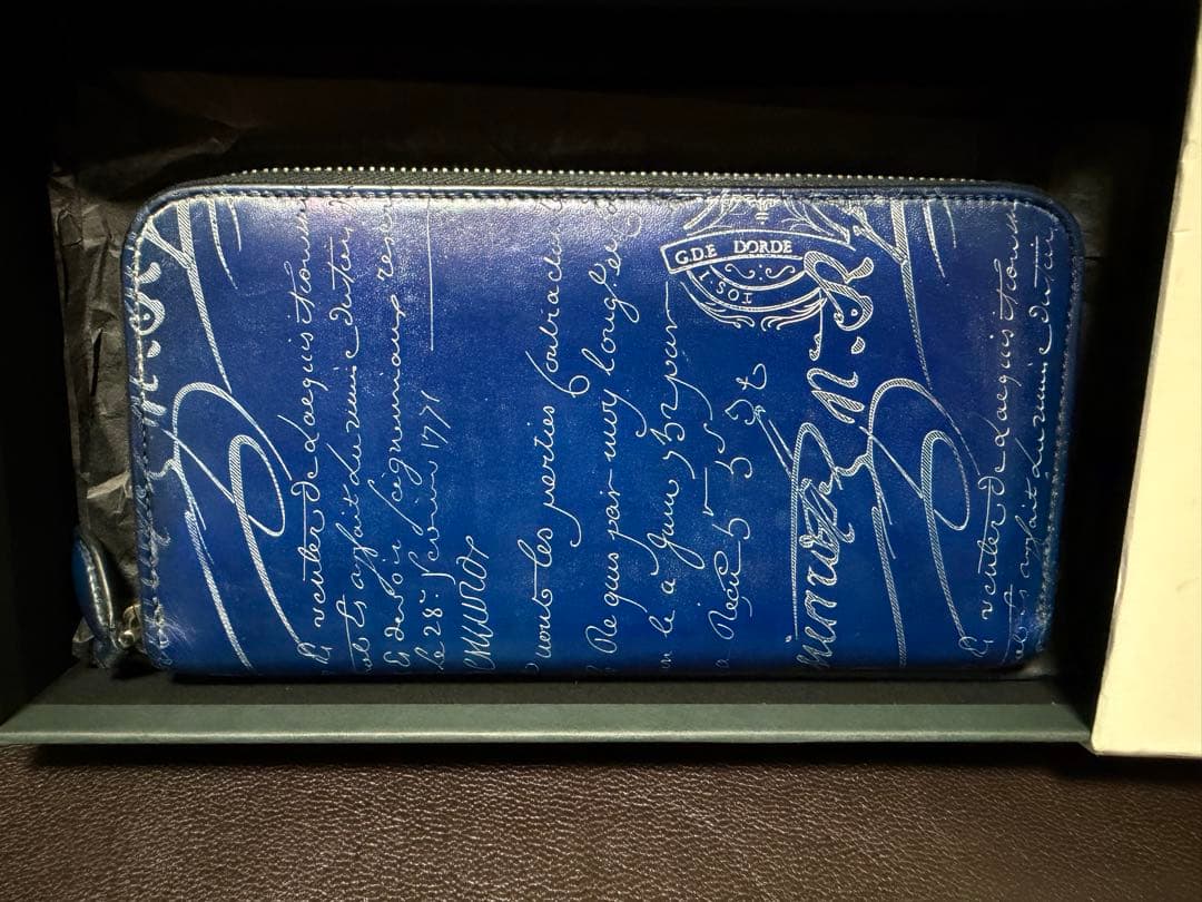 ☆美品☆ベルルッティ イタウバ 長財布 ブルー シルバーパティーヌ