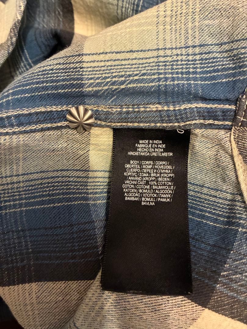 希少 美品 RRL オンブレチェック ウエスタンシャツ コンチョボタン XS