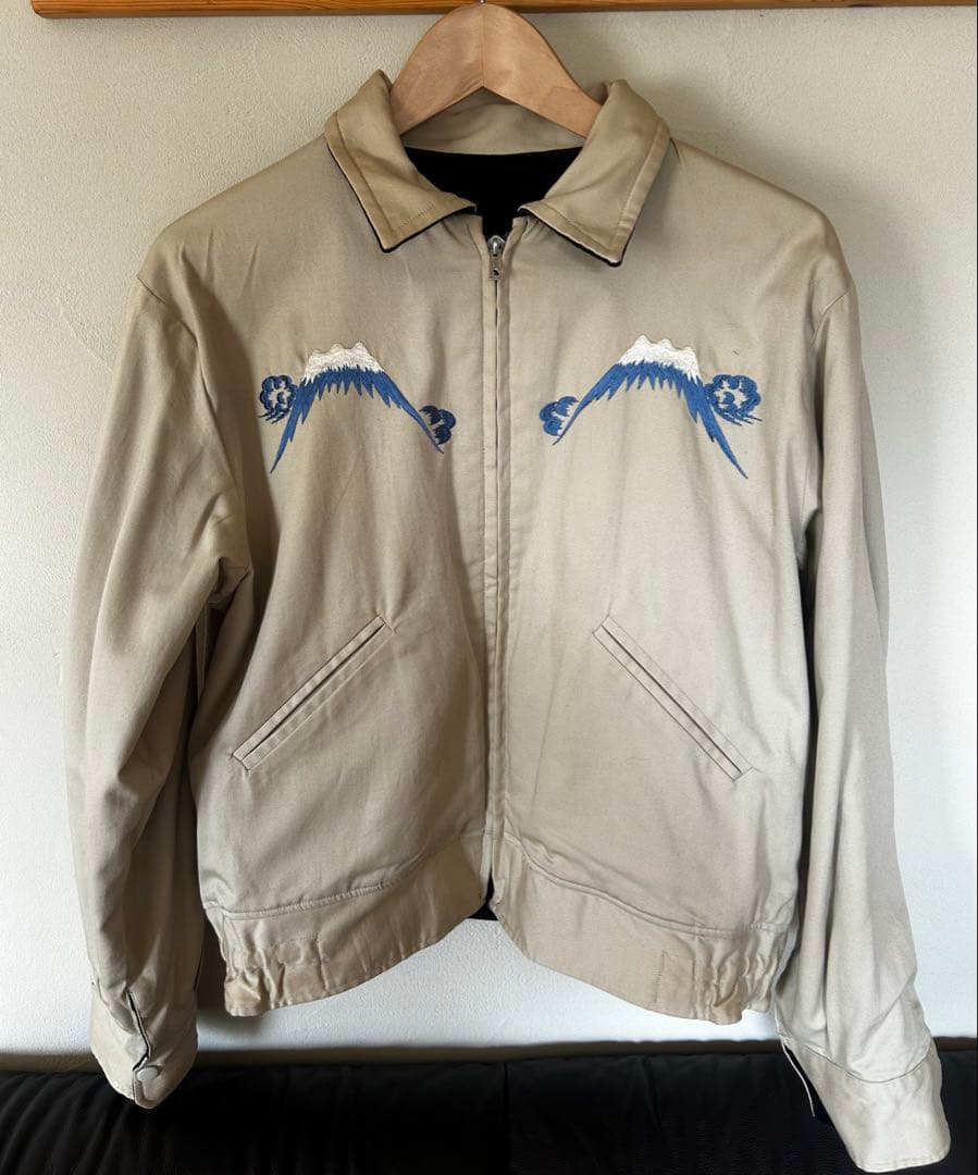 テーラー東洋 襟付き 別珍 スカジャン リバーシブル日本地図、白龍×鷲