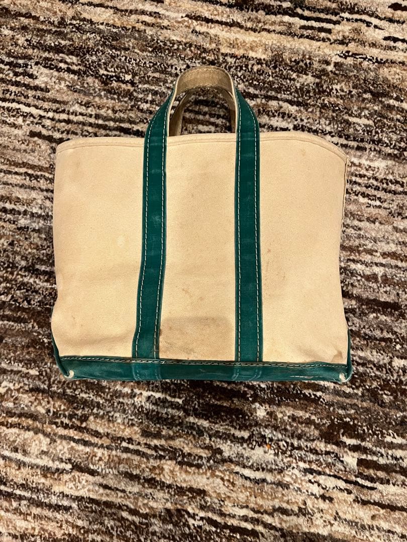 L.L.BEANトートバッグ　80s 生成り×グリーン