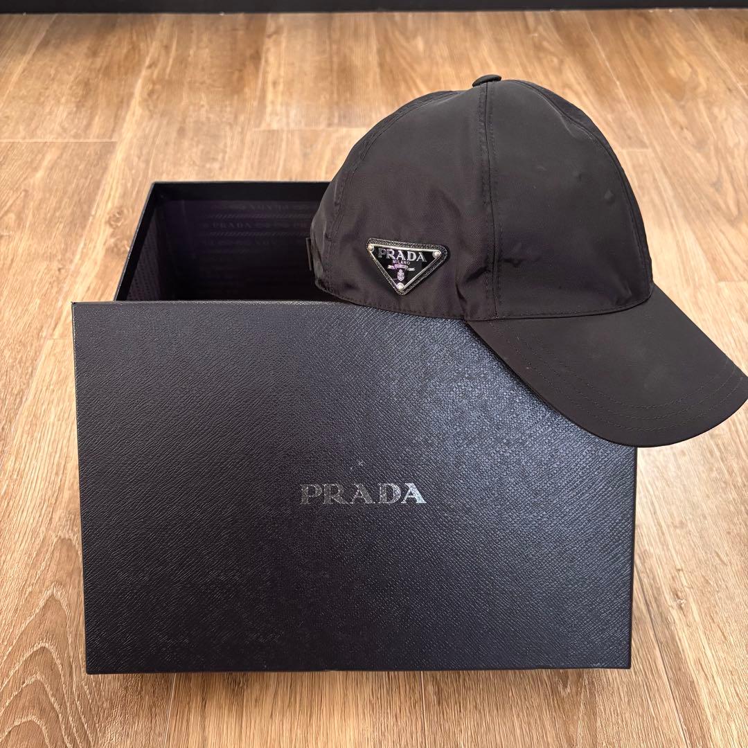 PRADA ブラック ベースボールキャップ　S
