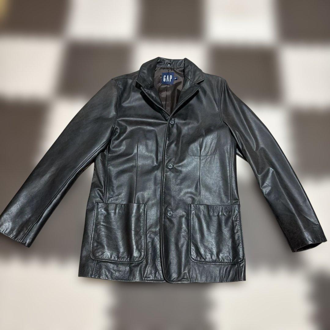 GAP ブラックレザージャケット M牛革100%