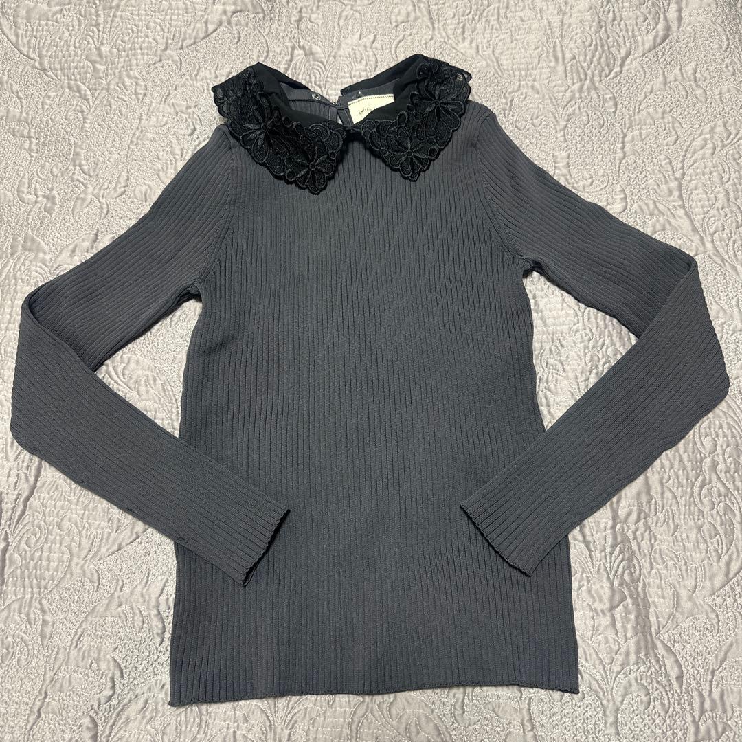 UNITED ARROWS グレー レディ ニット 襟付け外し可能 - メルカリ