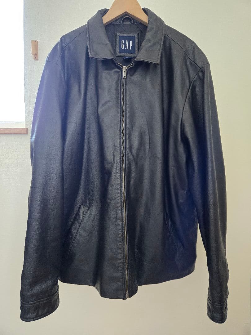 90s00s OLD GAP オールドギャップ レザージャケット カーコート 黒