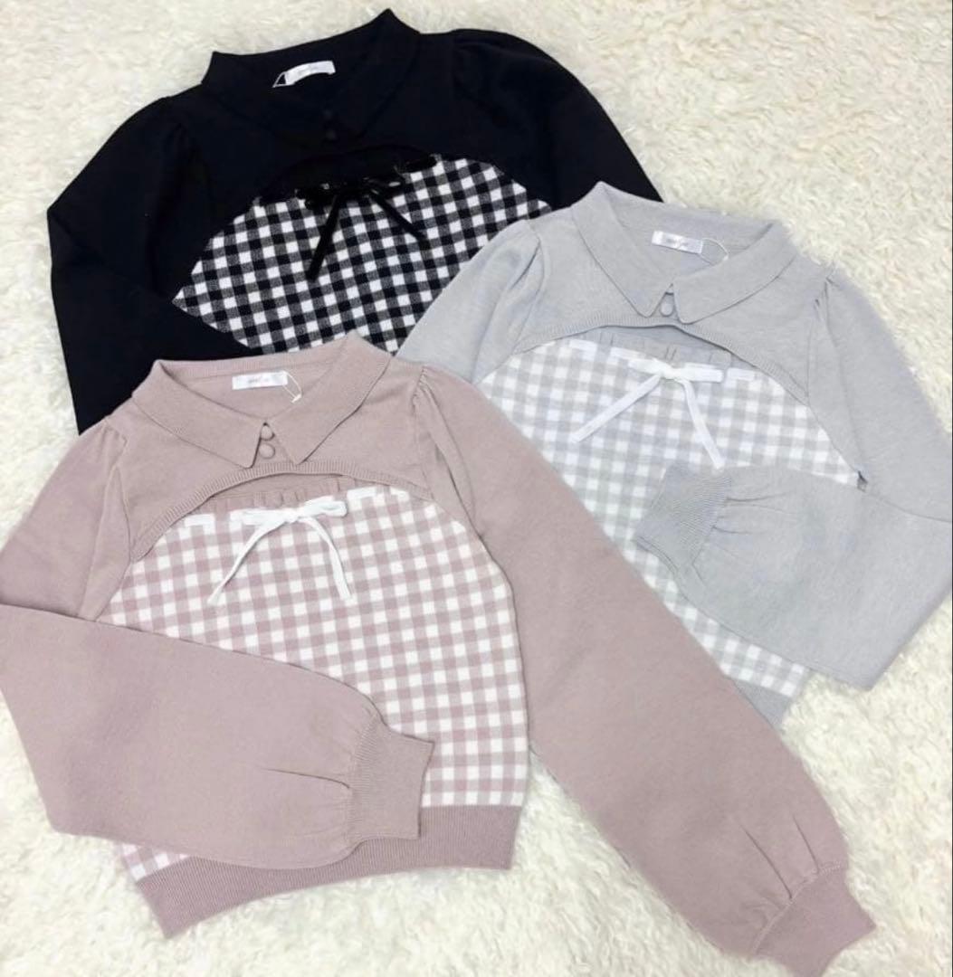 evelyn ♡ チェック襟ニット IGY - メルカリ