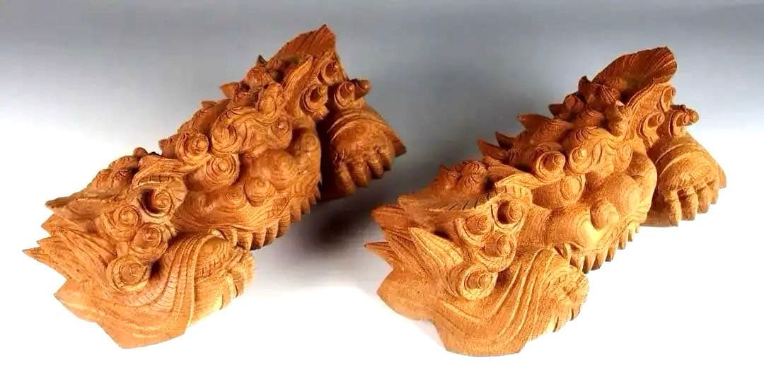 木彫 獅噛】2個セット 獅子噛み 鬼板 だんじり 地車 曳山 山車 祭り