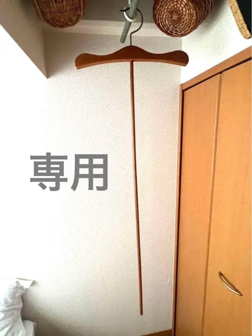 ヴィンテージ長い柄の木製ハンガー インテリアディスプレイ店舗什器