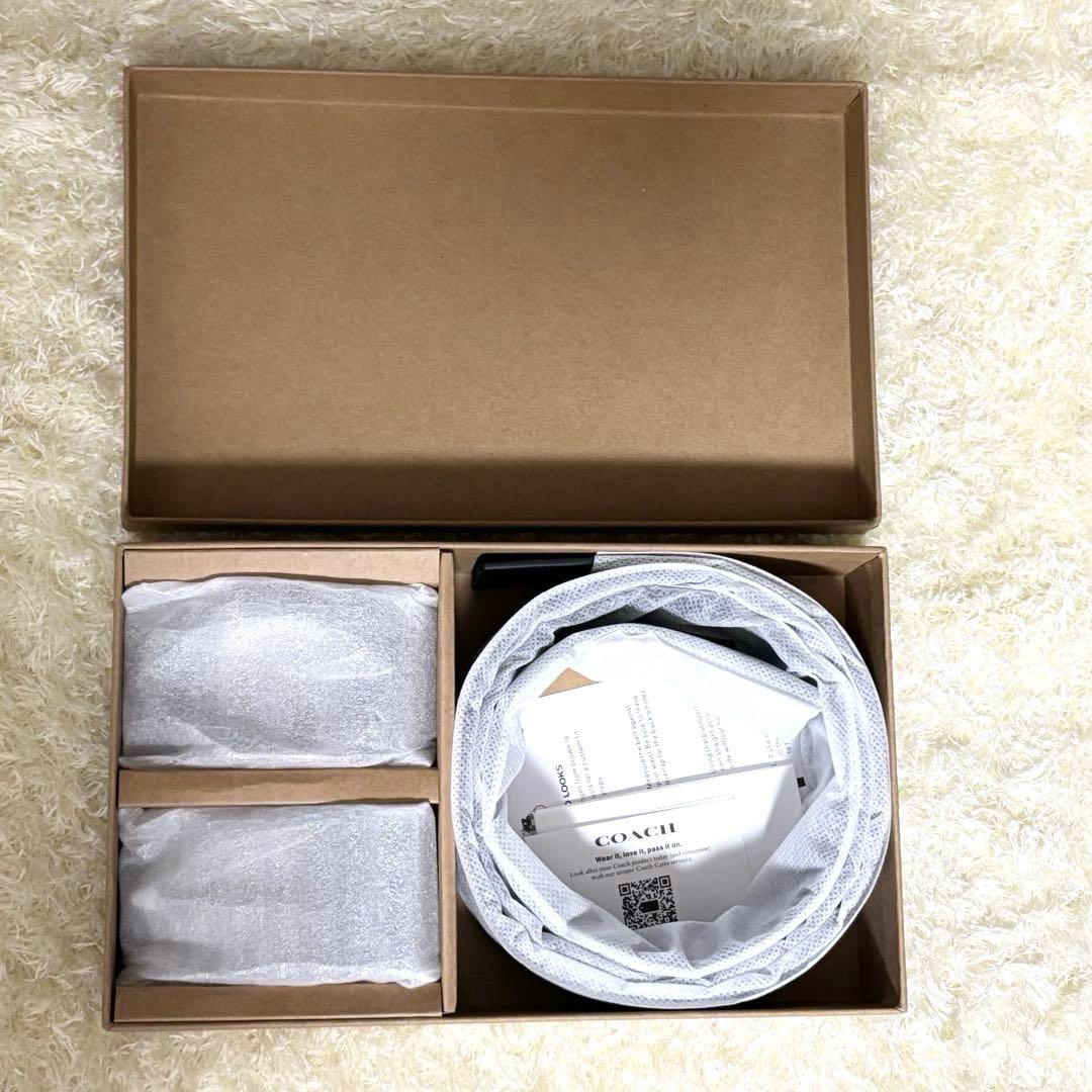 新品 コーチ COACH リバーシブル ブラック シグネチャーベルト