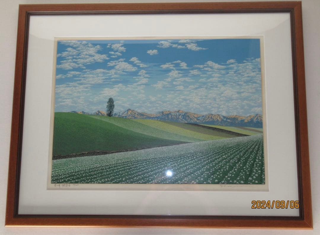 小暮真望 「春輝　十勝連峰」　25/200 リトグラフ（真作、サイン入り）