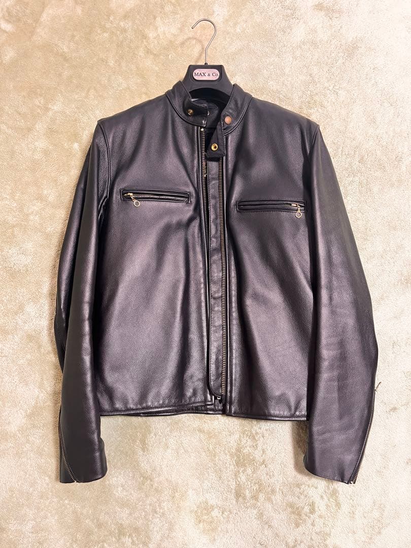 Vanson ブラック レザー シングルライダース 38