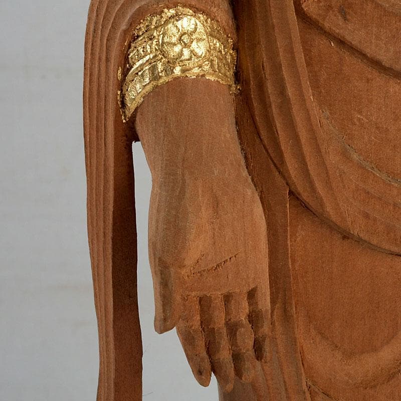 仏教美術 芳正作 木彫塗金 観音立像 仏像 置物 V 9405