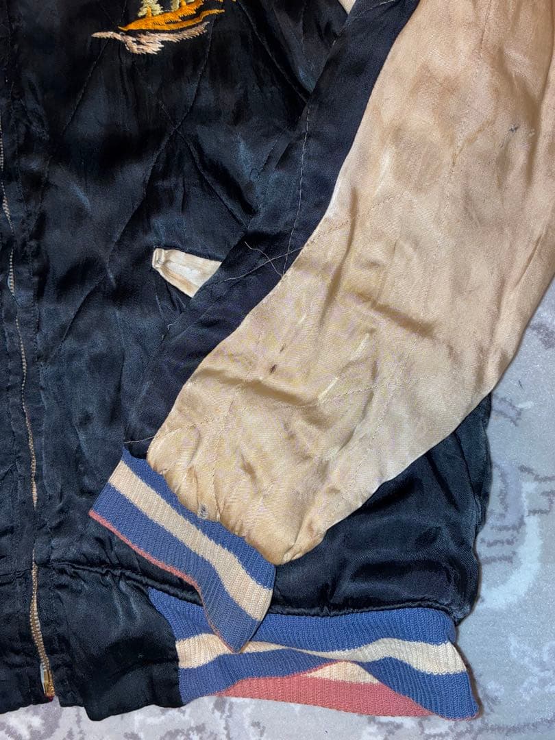 山*田様 50's スカジャン 真鍮YKK回転式 鷹×日本地図 リバーシブル