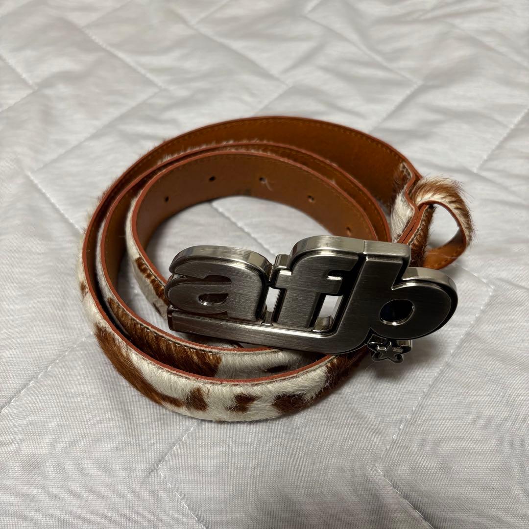 AFB (エーエフビー) LOGO BUCKLE BELT 牛柄 L 90 - メルカリ