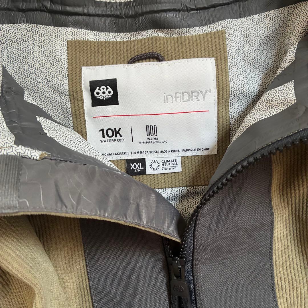 板*彩様 686 GHOST 2.5L セットアップ スノーボード ウェア XX