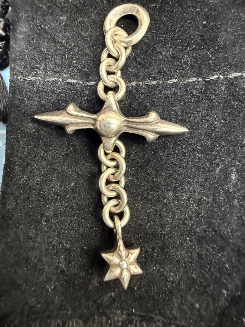 正規品　クロムハーツ　シルバー　ローリークロスチャーム CHROME HEARTS（クロムハーツ） ROLY CROSS ローリークロス チャーム