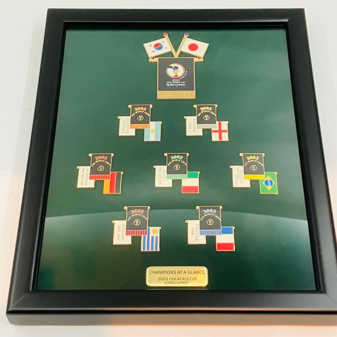 サッカー 日韓ワールドカップ ピンバッジ ピンズフレームセット 額付き