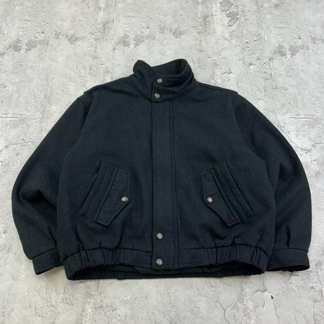 M*0様 MEMBERS ONLY　スタンドカラー　ウールブルゾン　古着　ブラッ
