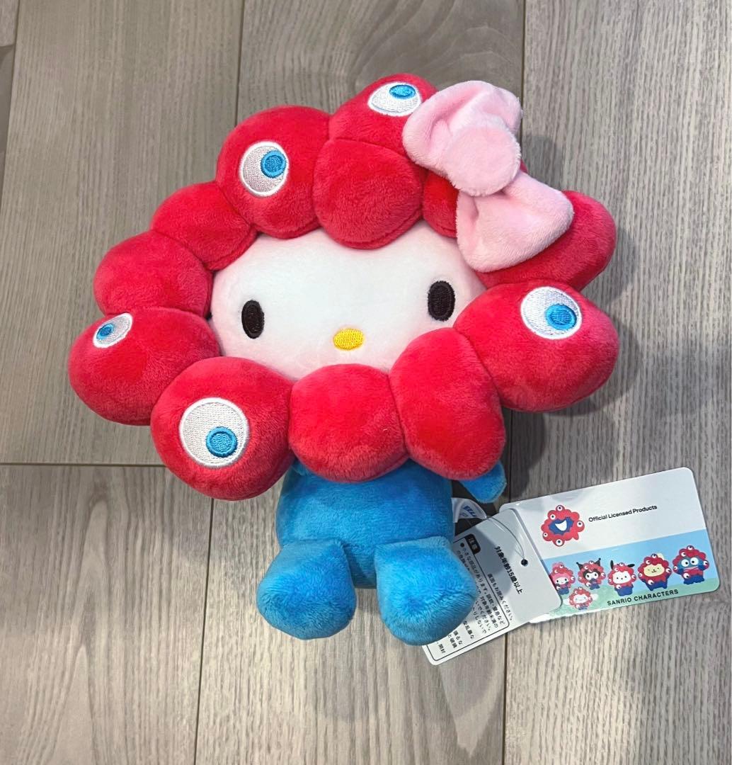 サンリオミャクミャク　ハローキティ ぬいぐるみ Mサイズ サンリオ ミャクミャク なりきりぬいぐるみ M サイズ ハローキティ