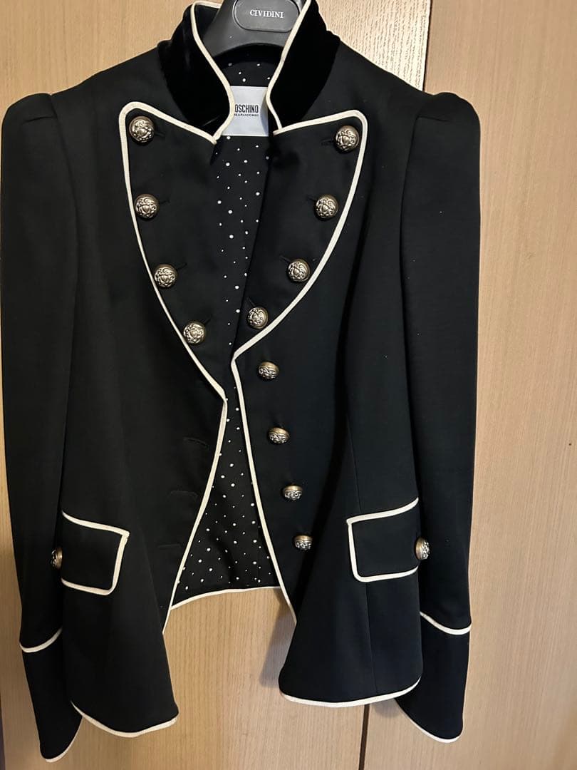 MOSCHINO ブラック ミリタリージャケット 42サイズ(Ｌ)