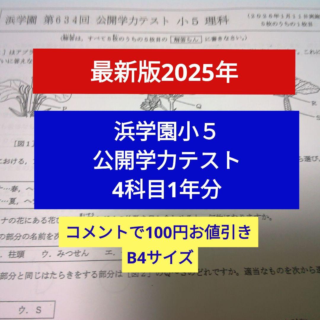 最新版2025年】浜学園小5 公開学力テスト 4科目1年分 - メルカリ
