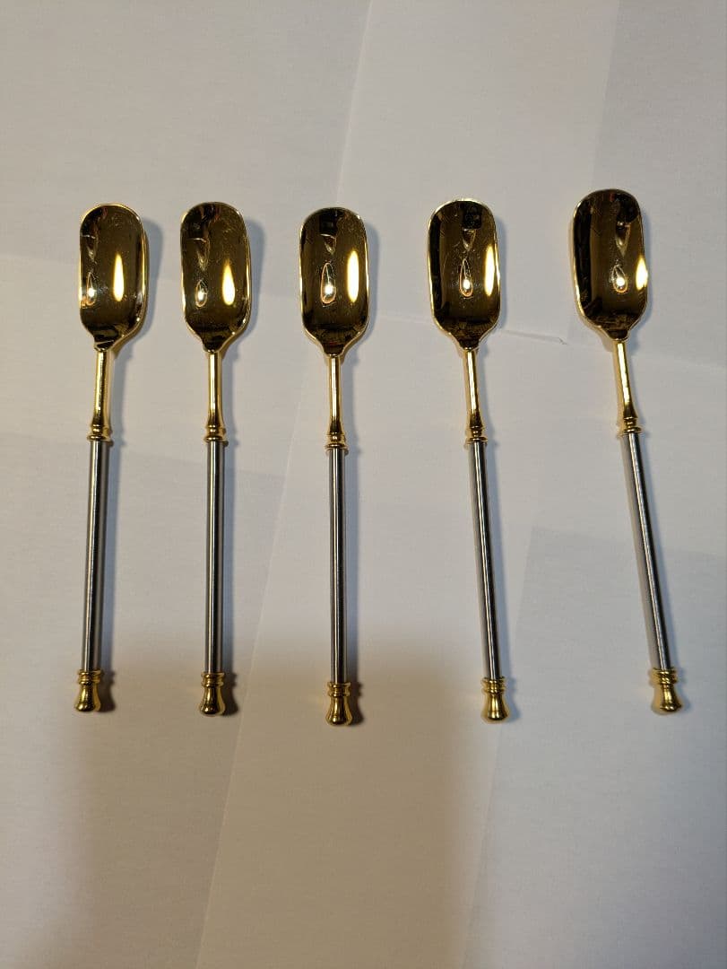ごとうたかひろ様へb502、シルバー ゴールド 洋白 キャビアスプーン 5本