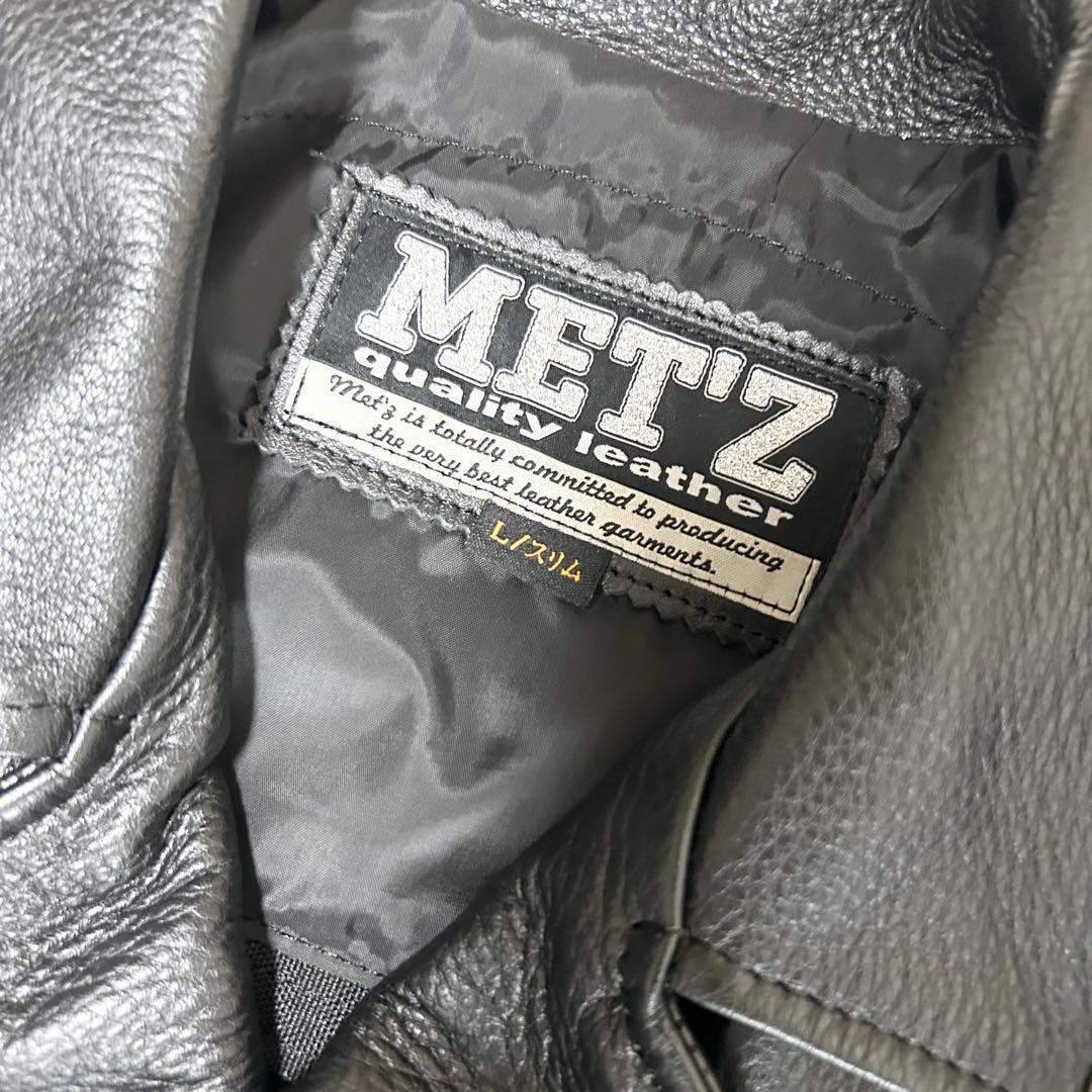 極美品 MET'Z ダブルライダースジャケット カウレザー 牛革 黒