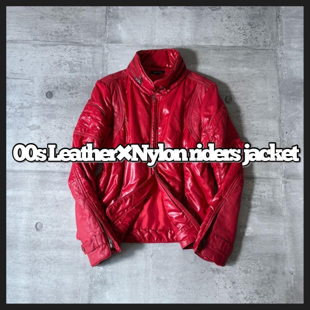 2000's leather × nylon riders jacket y2k Y2K Leather Jacket | Y2K Wave