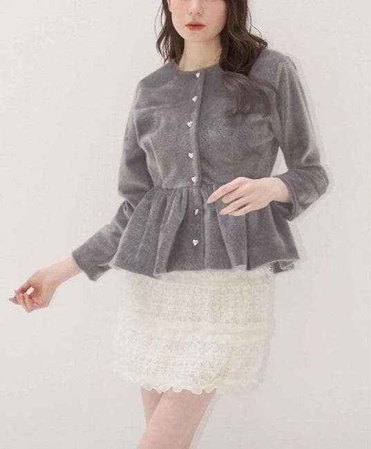K12522) MUGUET heart button peplum tops - メルカリ
