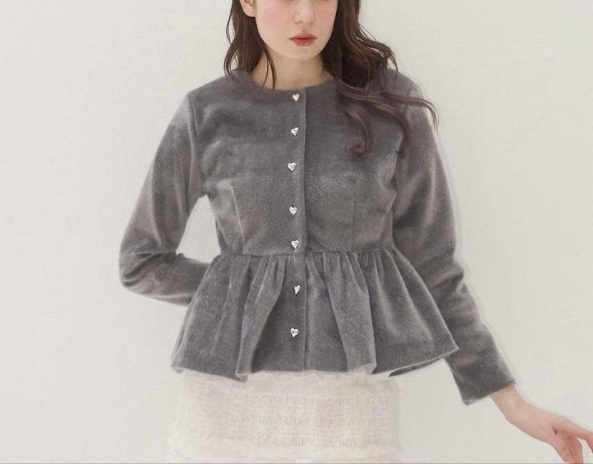 K12522) MUGUET heart button peplum tops - メルカリ