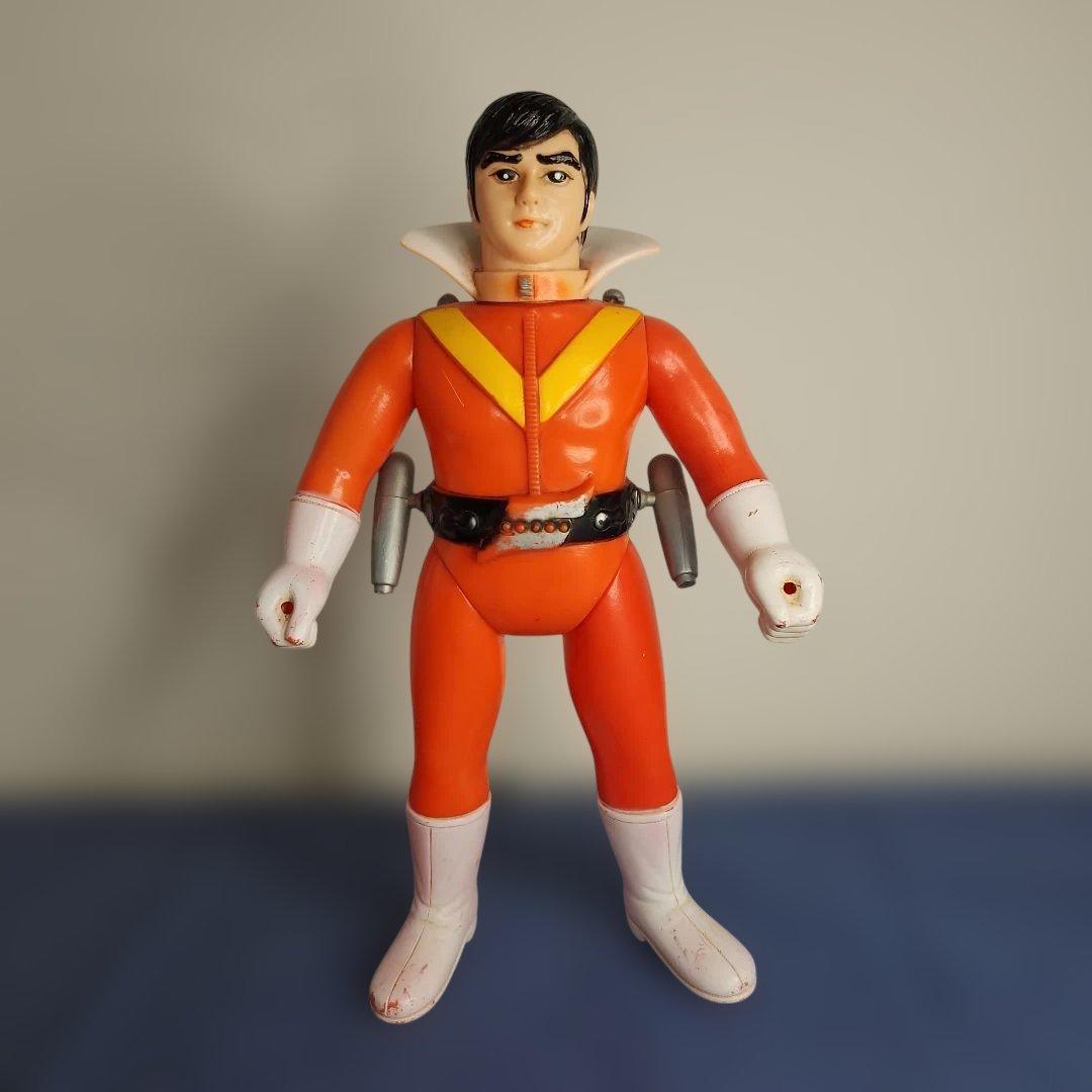 アカレンジャー　面取れ　ソフビ　面　武器　マントなし　レア　約22センチ