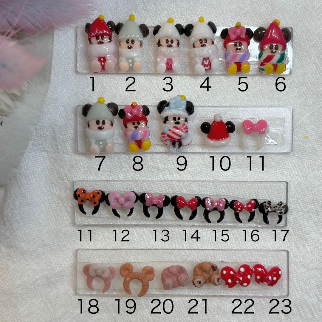 リルリンリンネイルパーツ 3Dパーツ ・ディズニークリスマス ネイル 各