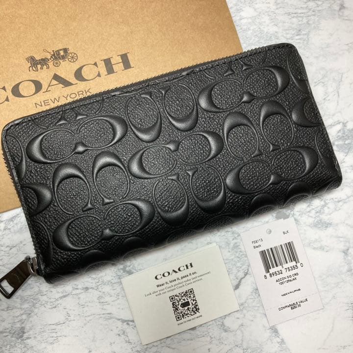 COACH SIGNATURE ACCORDION ラウンドファスナー COACH® | Restored Accordion Zip Wallet In Signature Jacquard