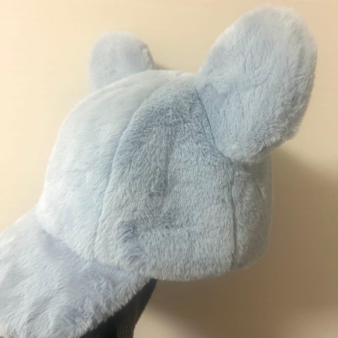 ディズニー水色ファンキャップ ミッキー 耳付きファー 帽子 - メルカリ