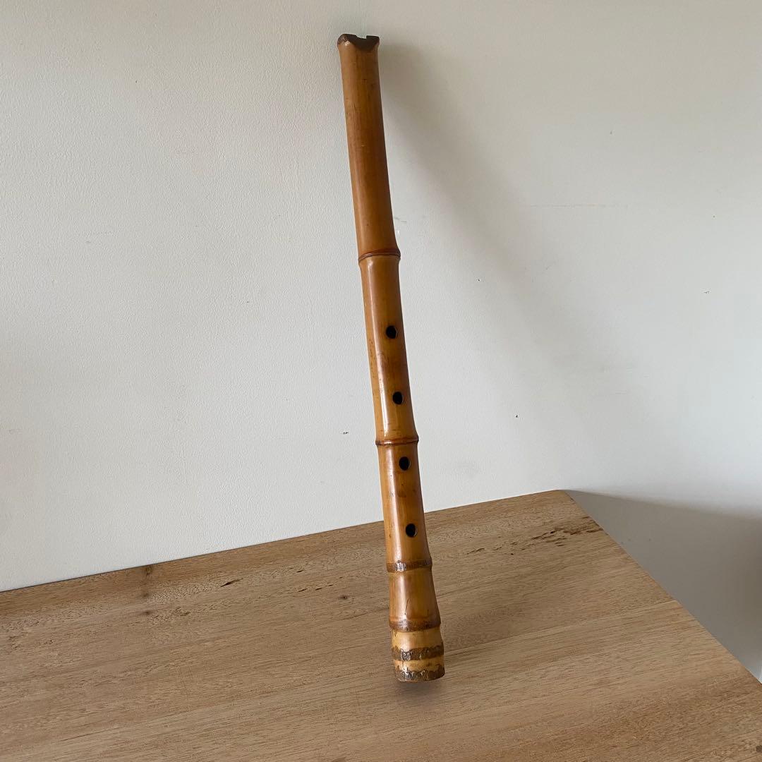 秋月銘　尺八　しゃくはち　竹製　和楽器　2本継ぎ　1尺8寸