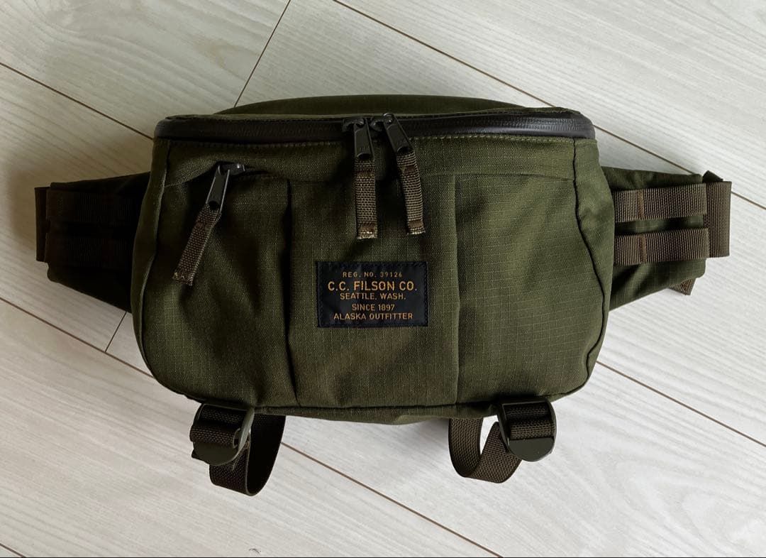 【USED】FILSON フィルソン ウエストバッグ リップストップ FILSON フィルソン リップストップウエストバッグ ショルダーベルト付