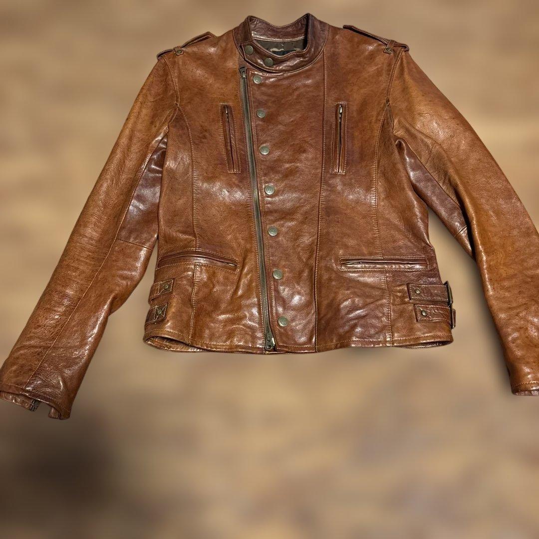 RATTLE TRAP ブラウン シングルライダースジャケット RattleTrap 公式 レザーアンバサダーによるレザージャケット着こなし